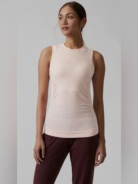 Athleta Seamless Fitted Ruched Foresthill Wool Ascent Tank In Orchid Pink Size M